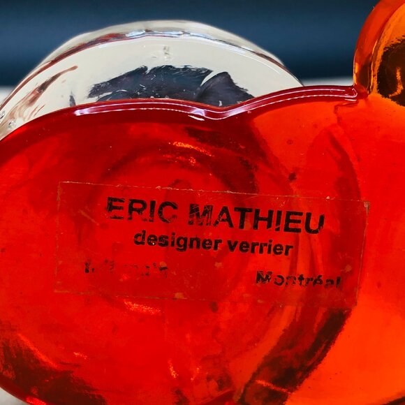 Vintage 90s Fused Glass Candleholder "Barefoot" Set: Eric Mathieu Designer MTL - Picture 8 of 10